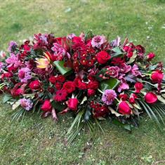Red &amp; Burgandy Casket Spray