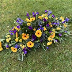 Blue &amp; Yellow Casket Spray
