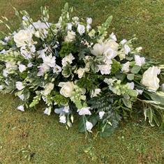 Green &amp; White Casket Spray