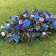 Purple &amp; Blue Casket Spray