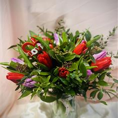 Romantic Tulip Vase Bouquet