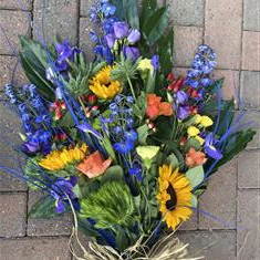Blue &amp; Yellow Funeral Sheaf